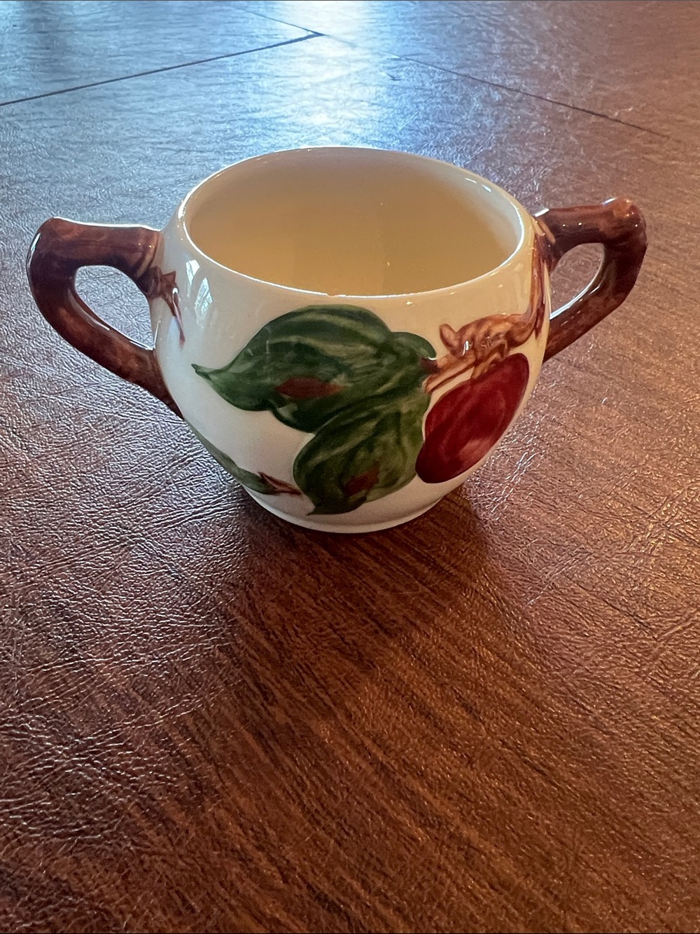 Vintage Franciscan Apple Ceramic Sugar Bowl-Small Chip No Lid